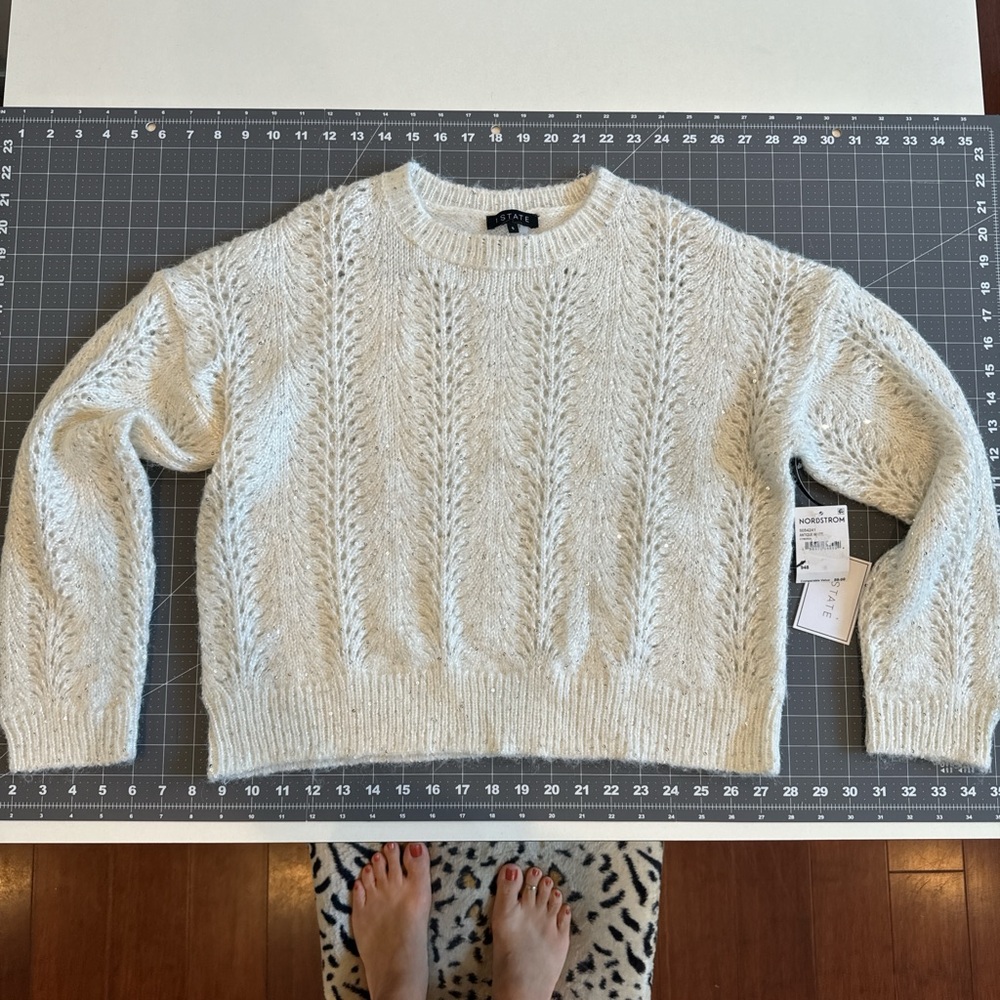 1. State Textured Cream Sweater